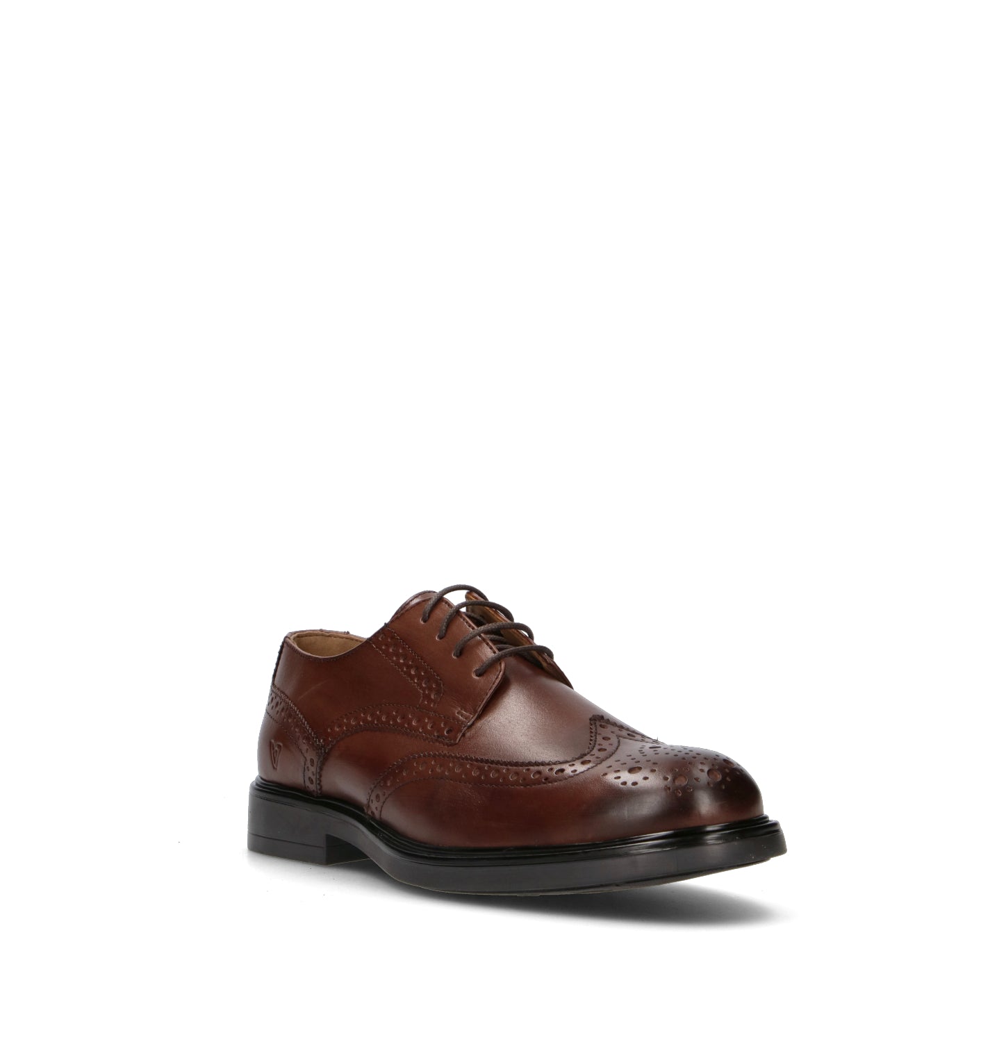 VALLEVERDE Stringata uomo marrone in pelle