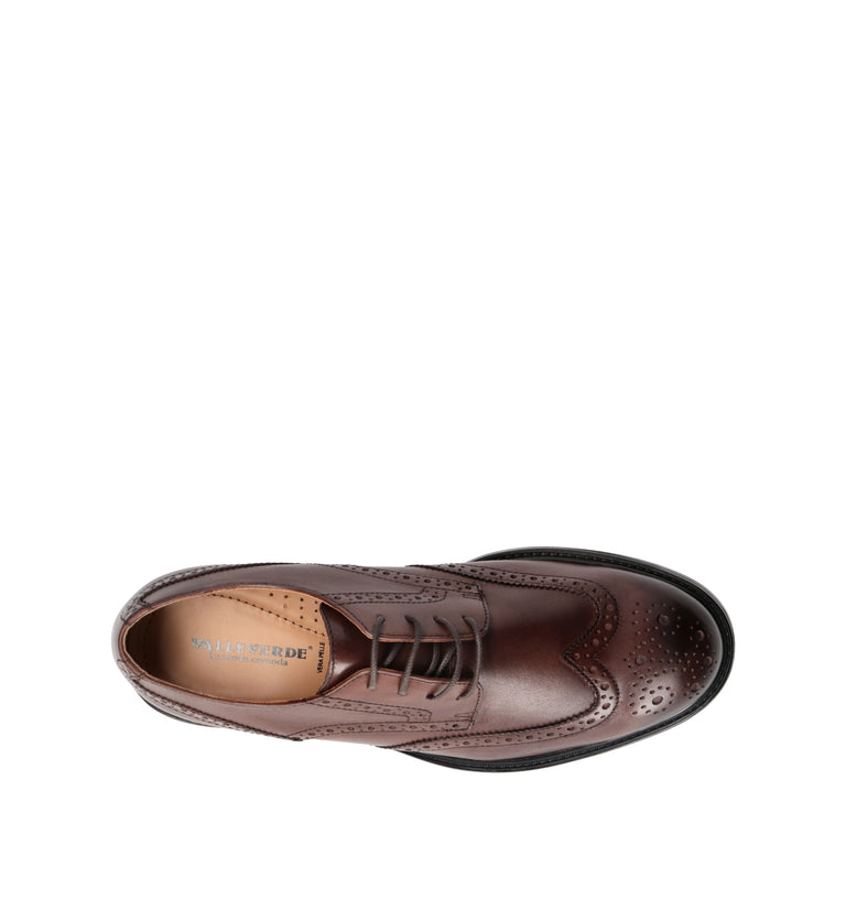 VALLEVERDE Stringata uomo marrone in pelle