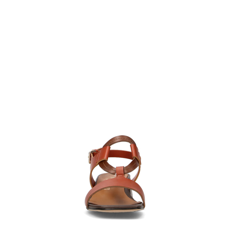 REBECCA VAN DIK Sandalo donna marrone in pelle