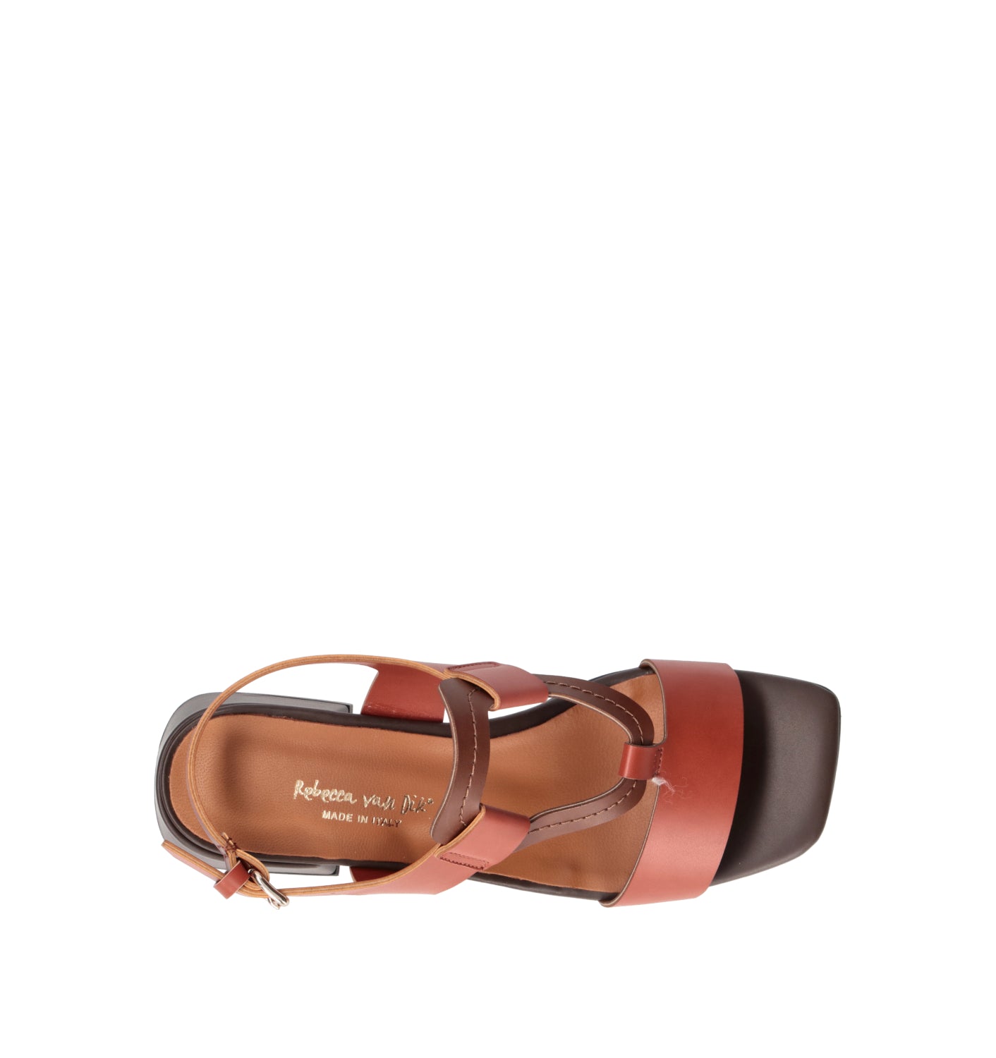 REBECCA VAN DIK Sandalo donna marrone in pelle