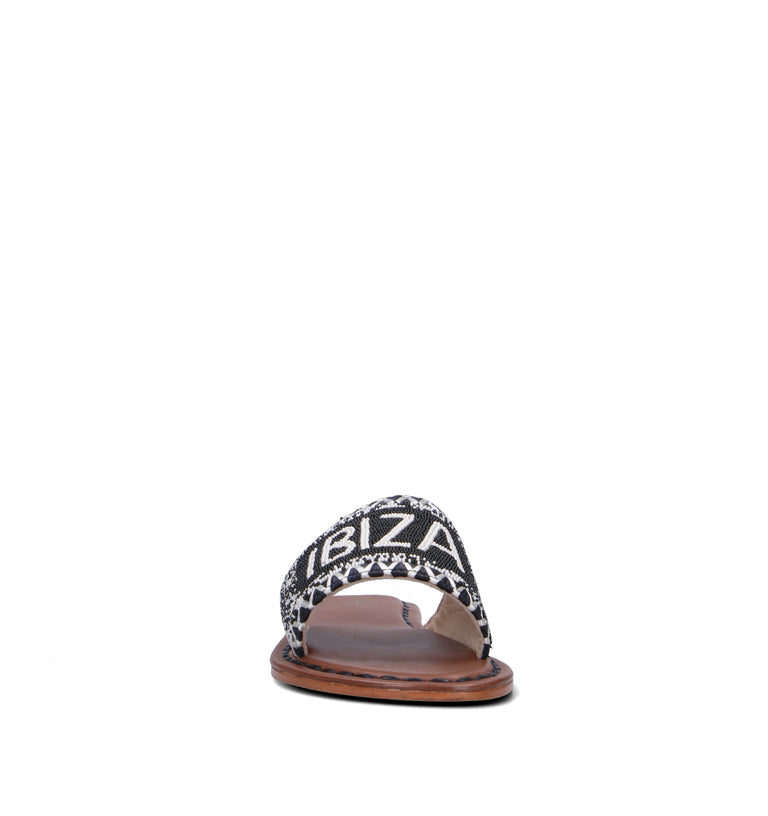 DE SIENA IBIZA Ciabatta donna nera/bianca