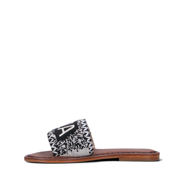 DE SIENA IBIZA Ciabatta donna nera/bianca