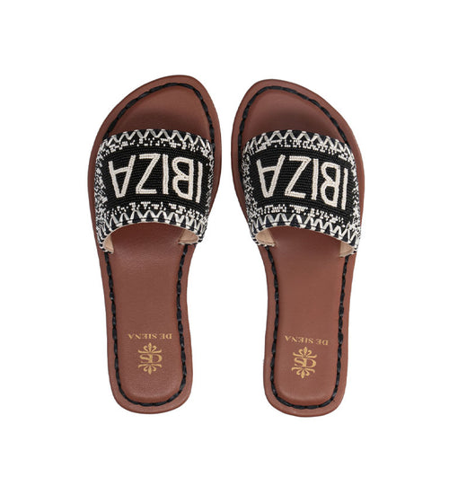 DE SIENA IBIZA Ciabatta donna nera/bianca