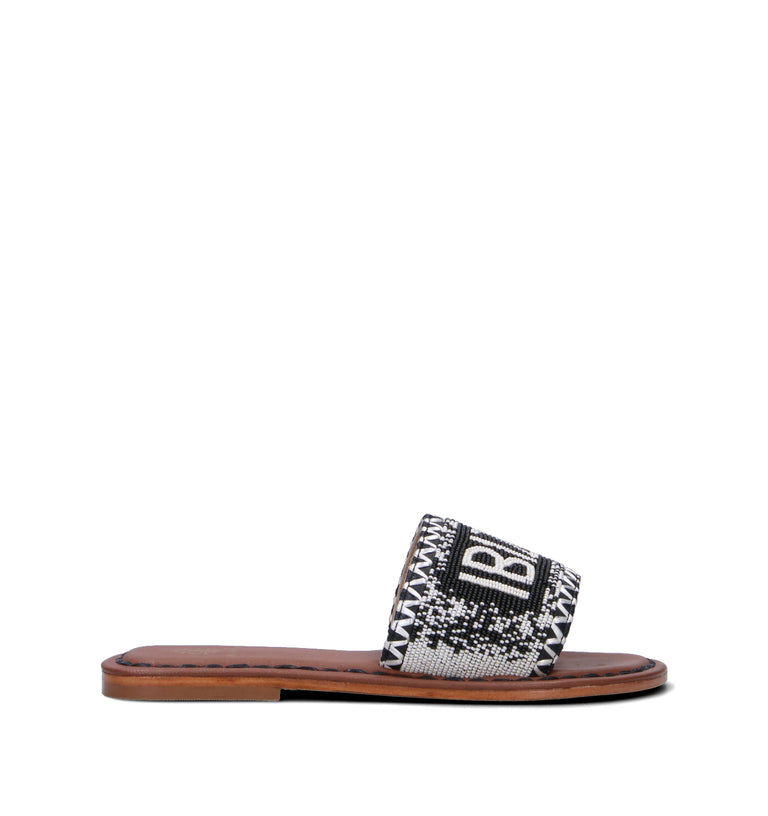 DE SIENA IBIZA Ciabatta donna nera/bianca