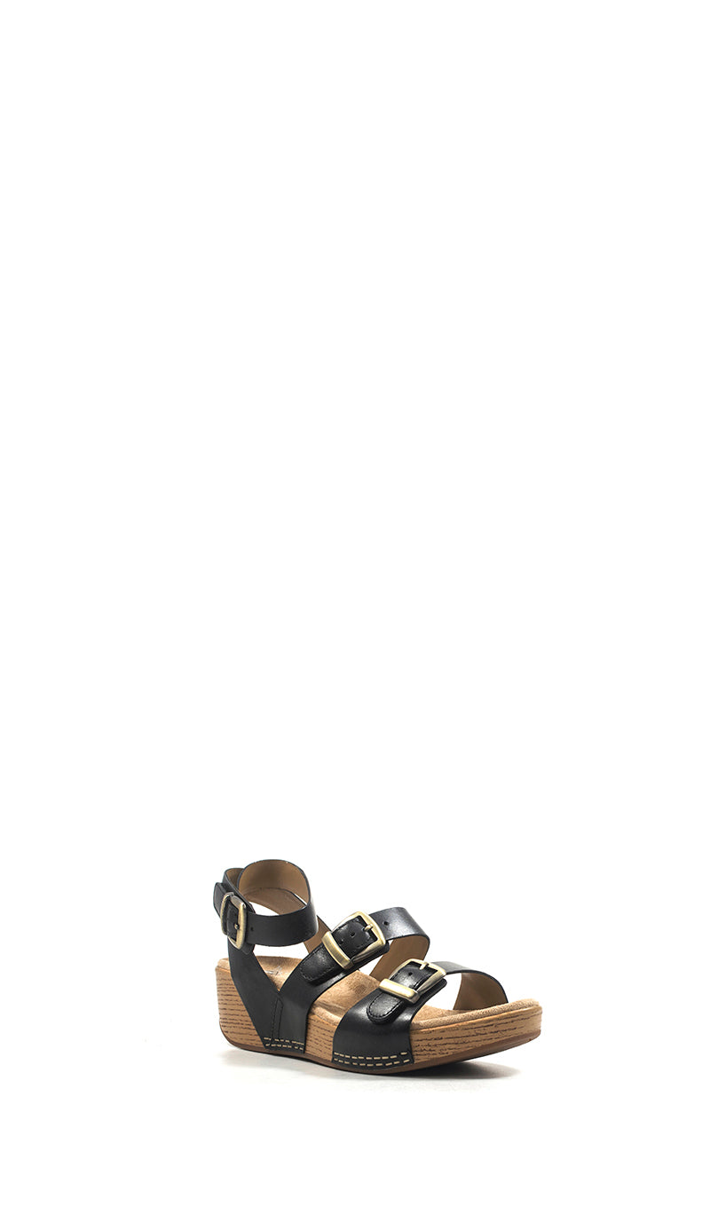 DANSKO Zeppa donna nera in pelle