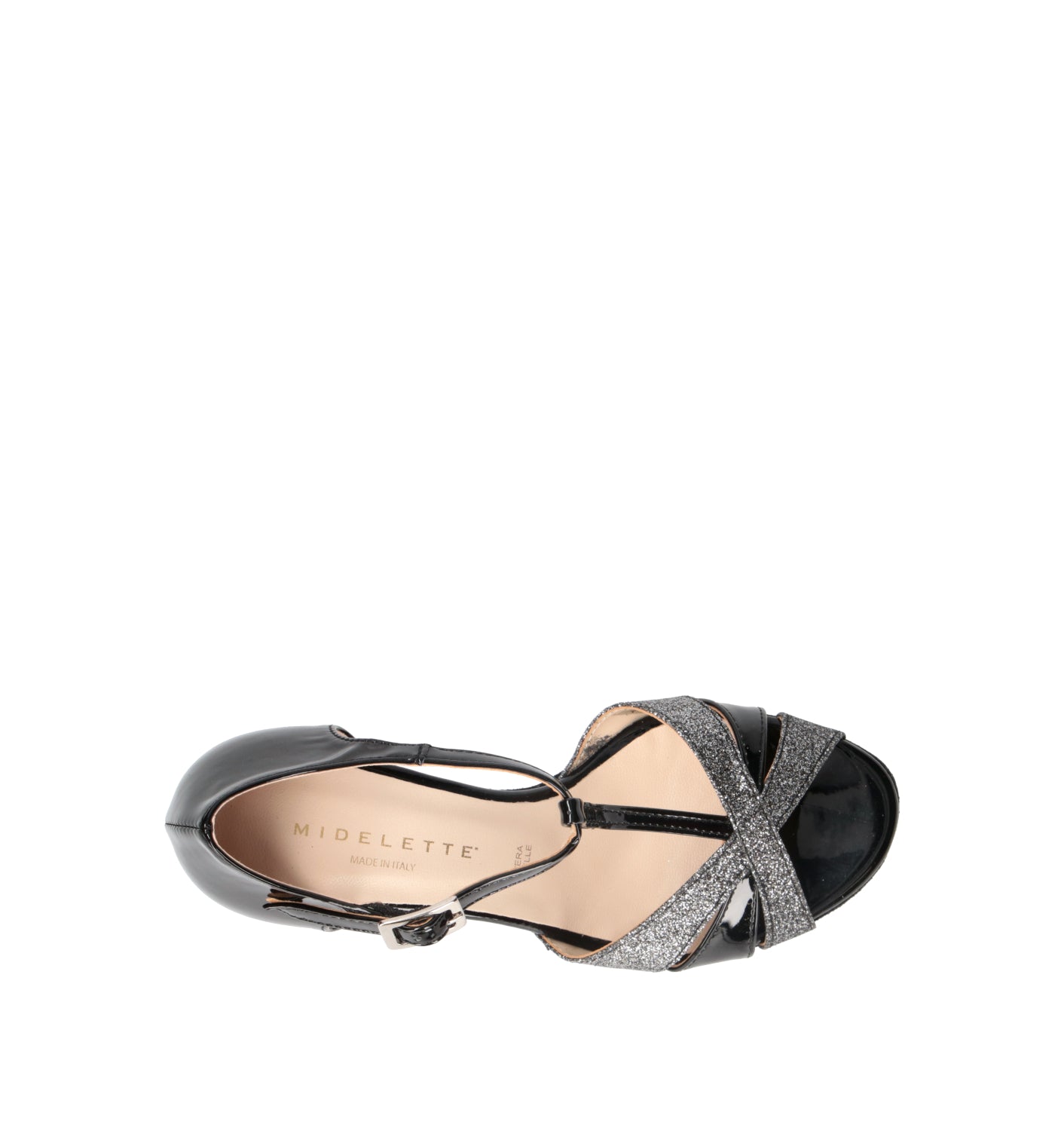 MIDELETTE Sandalo donna nero/argento
