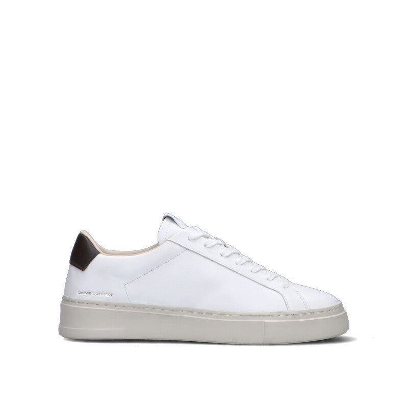 CRIME Sneaker uomo bianca in pelle