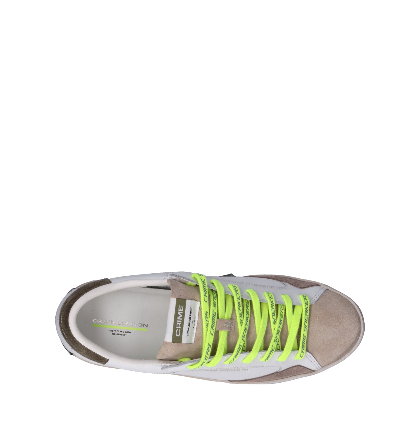 CRIME Sneaker uomo bianca in pelle