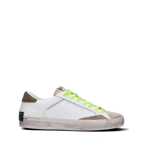 CRIME Sneaker uomo bianca in pelle