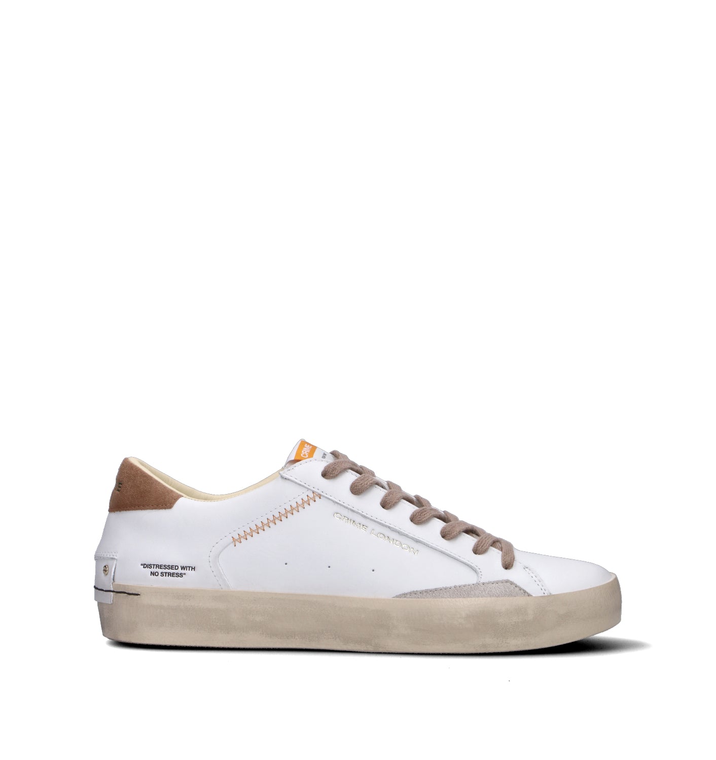 CRIME Sneaker uomo bianca in pelle