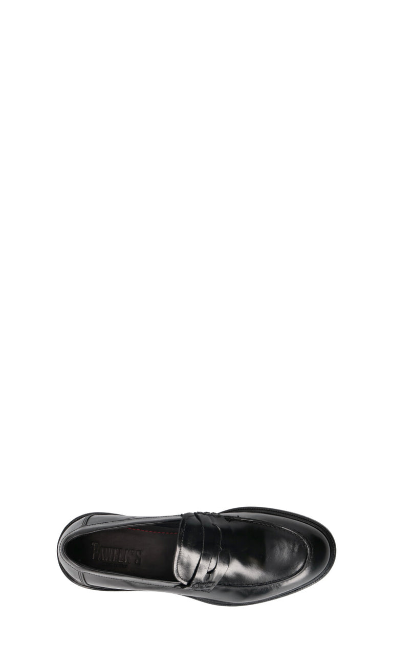 PAWELK'S Mocassino uomo nero in pelle