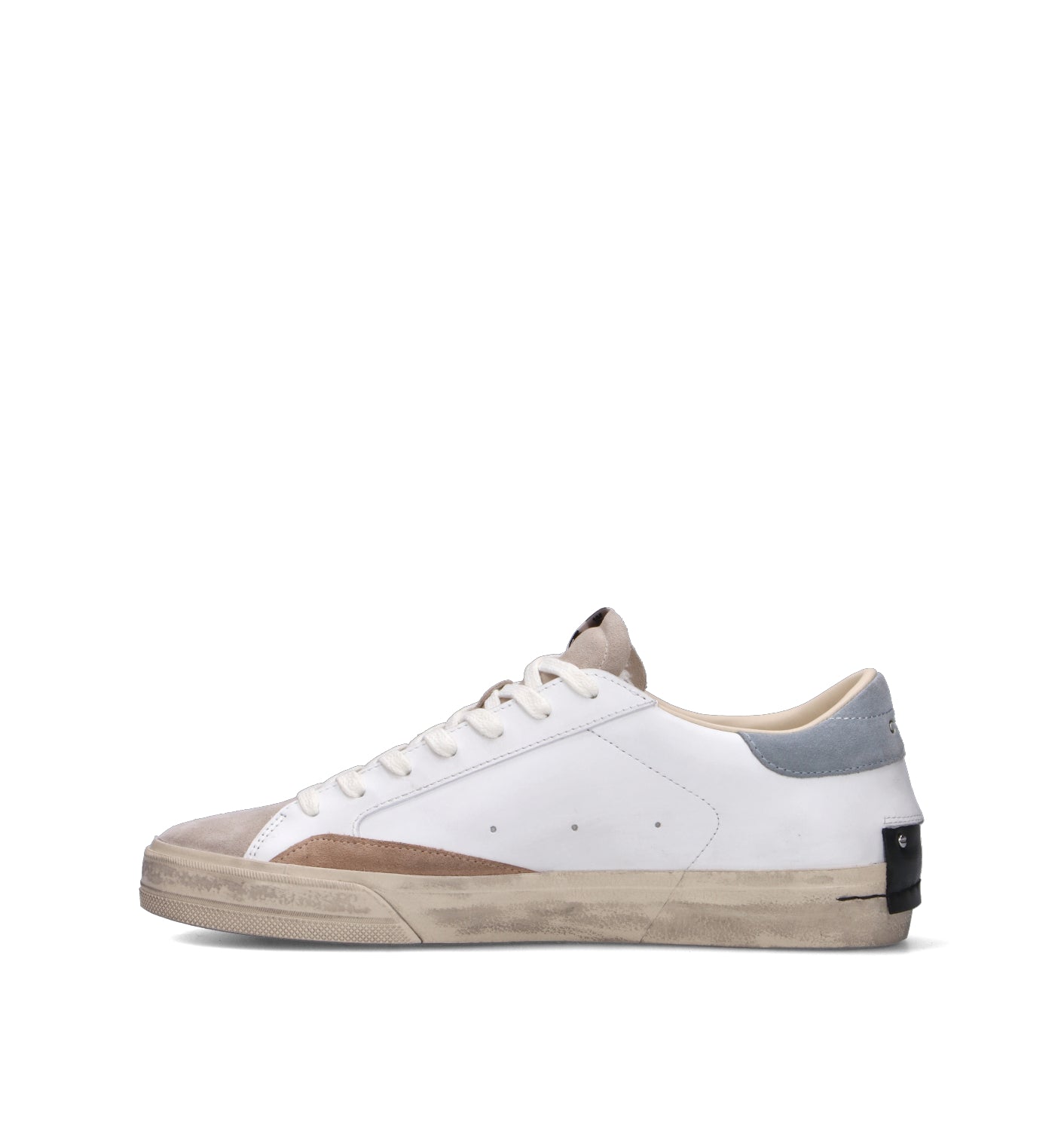 CRIME Sneaker uomo bianca in pelle