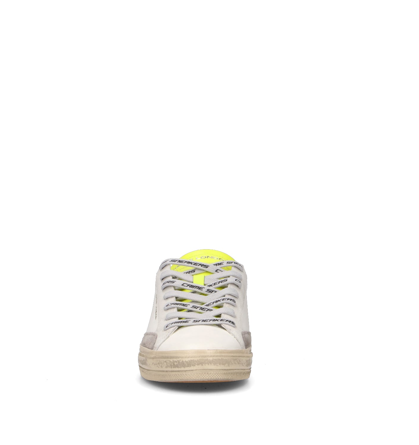 CRIME Sneaker uomo bianca in pelle