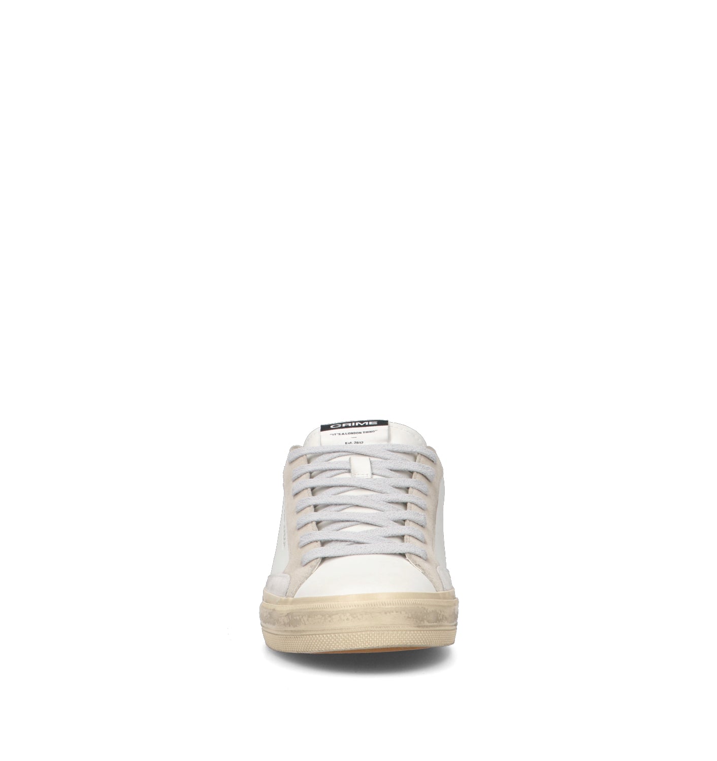 CRIME Sneaker uomo bianca in pelle