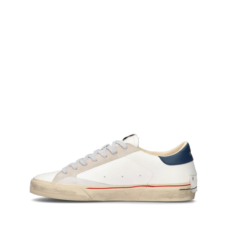 CRIME Sneaker uomo bianca in pelle