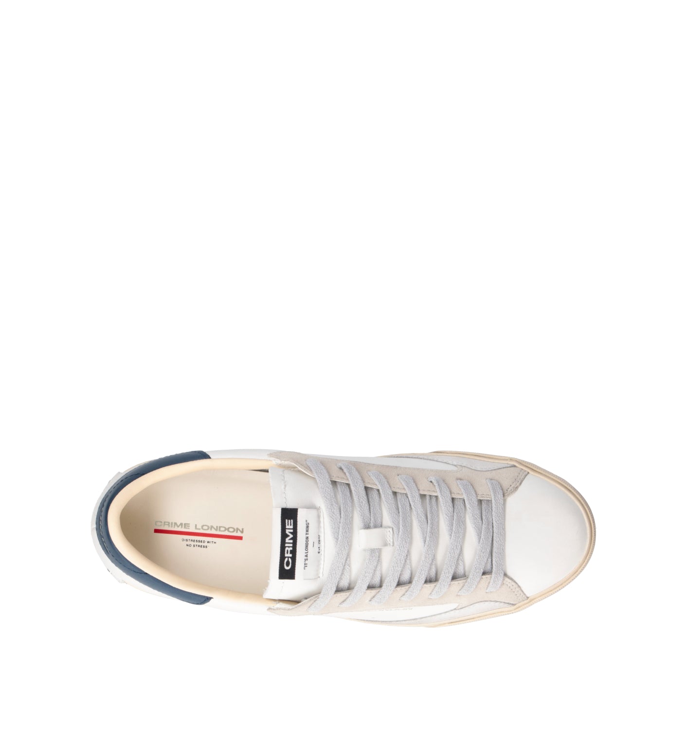 CRIME Sneaker uomo bianca in pelle