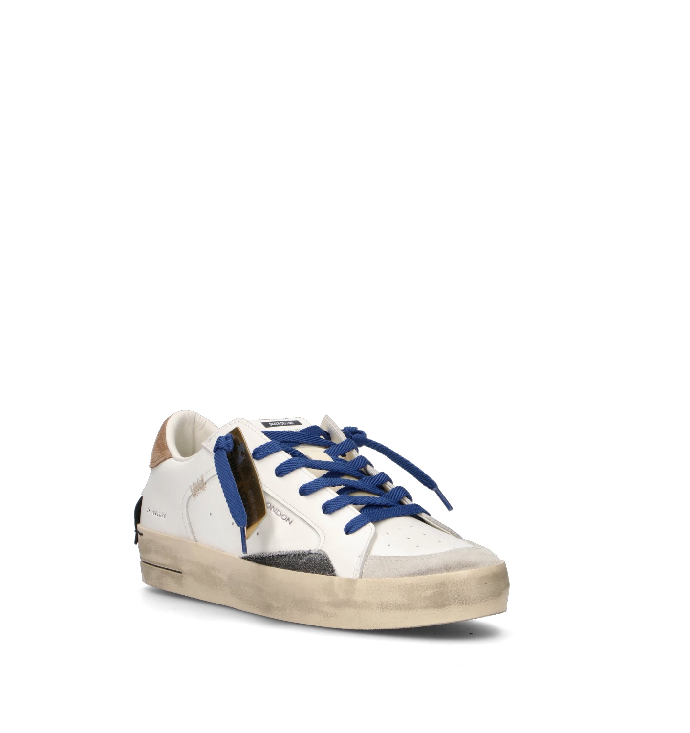 CRIME Sneaker uomo bianca in pelle