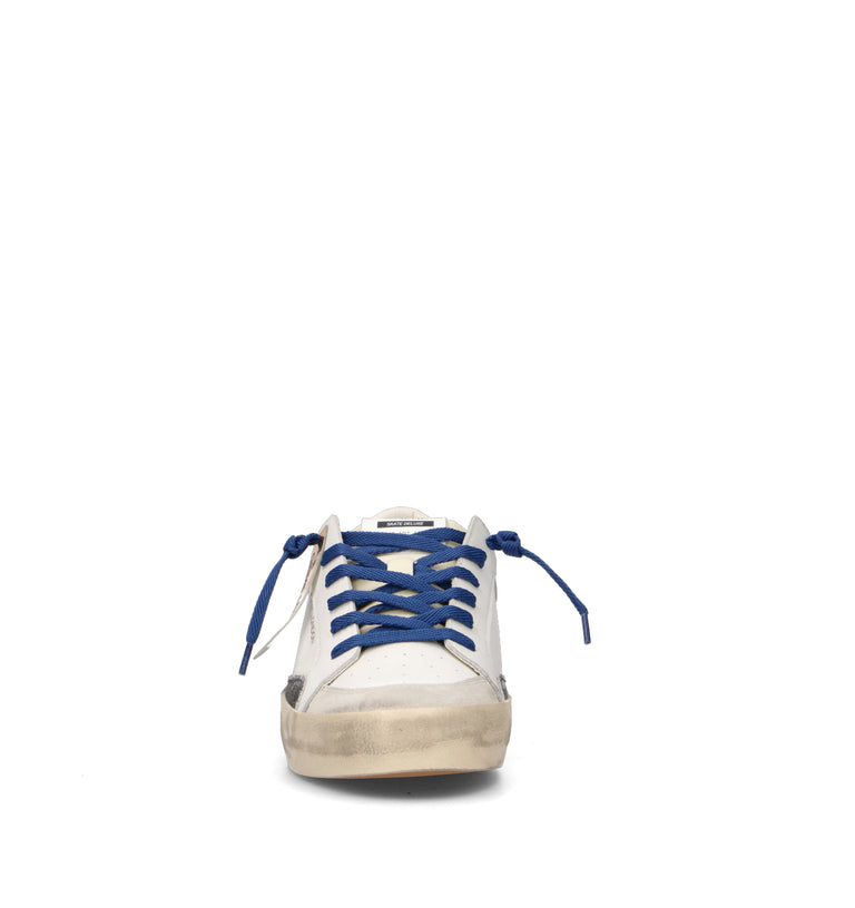 CRIME Sneaker uomo bianca in pelle