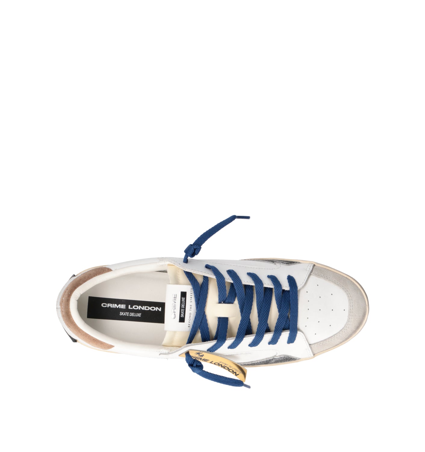 CRIME Sneaker uomo bianca in pelle