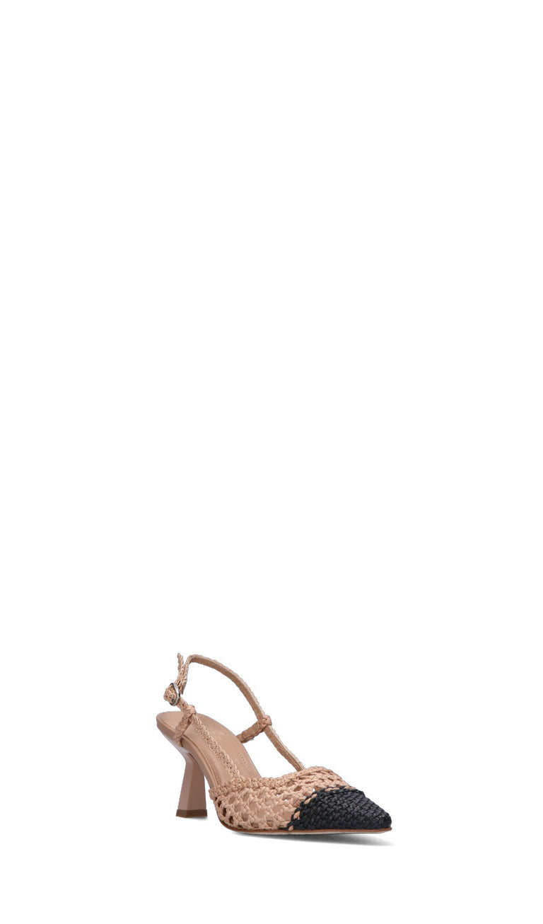 CHANTAL 1962 Slingback donna beige/nera in pelle