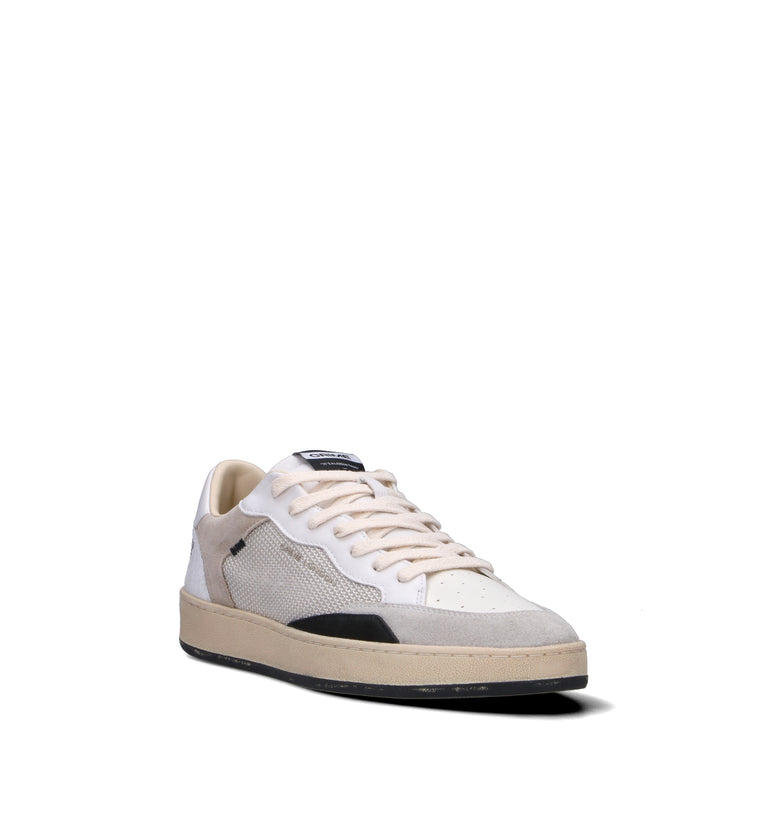 CRIME Sneaker uomo bianca in pelle