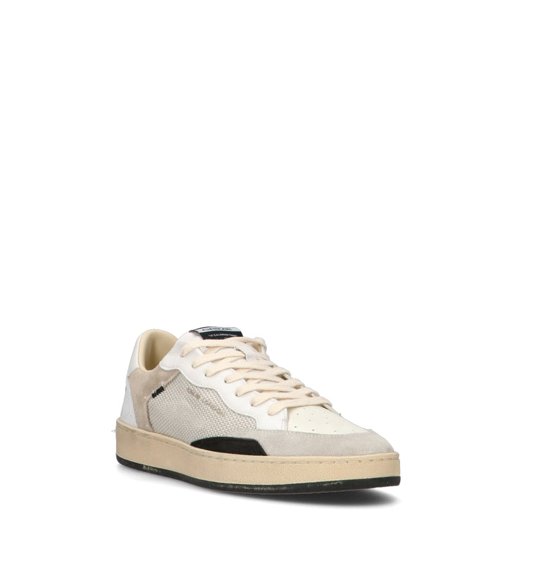 CRIME Sneaker uomo bianca in pelle