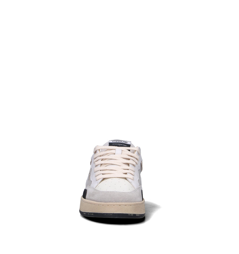 CRIME Sneaker uomo bianca in pelle