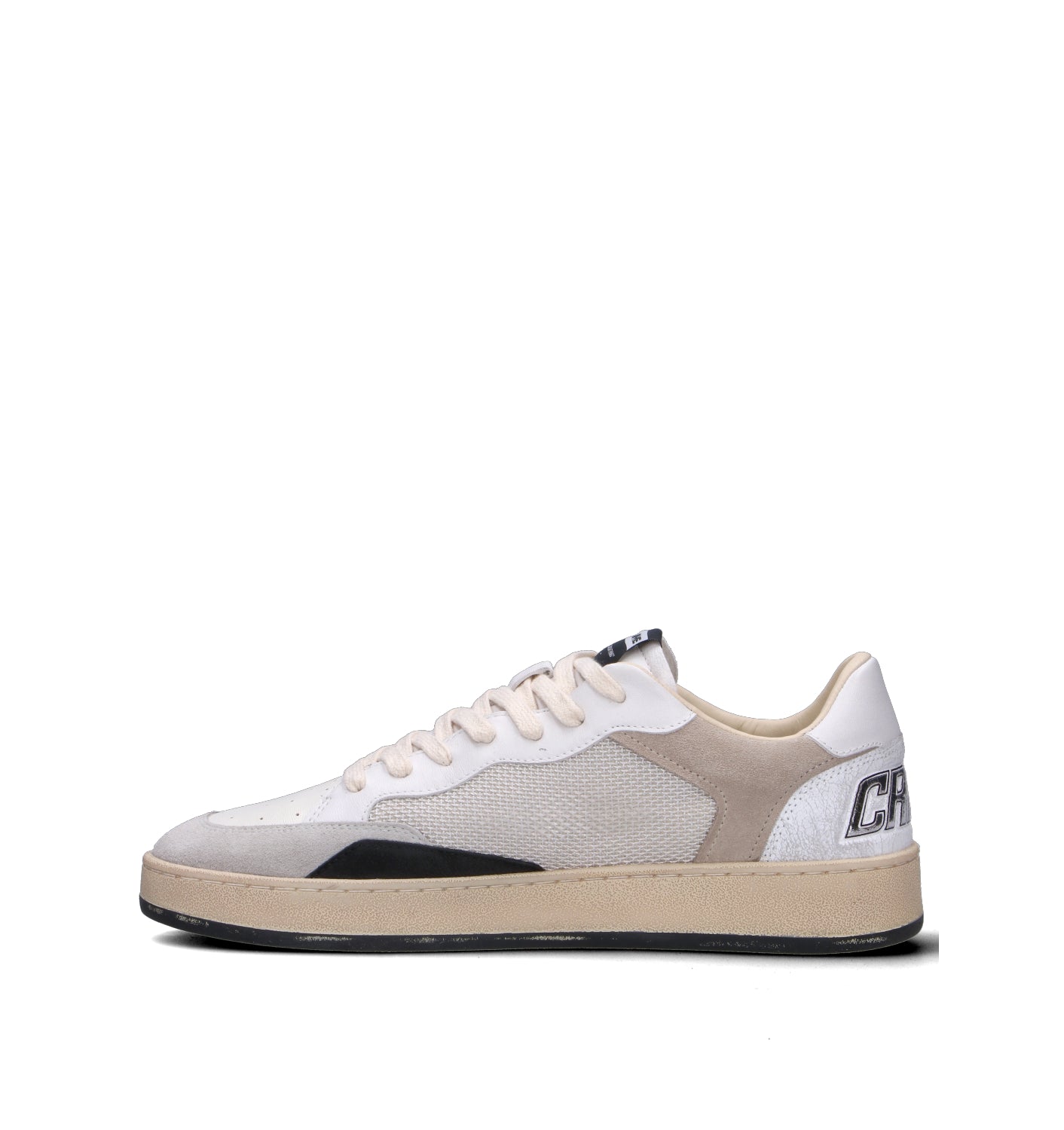 CRIME Sneaker uomo bianca in pelle