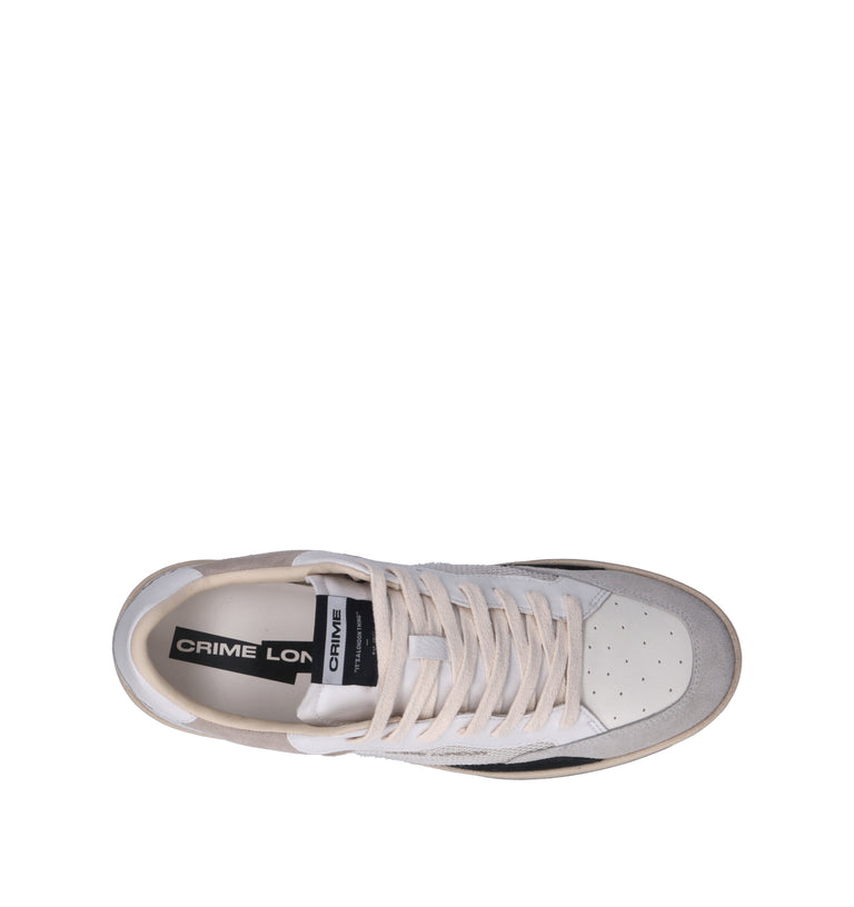 CRIME Sneaker uomo bianca in pelle