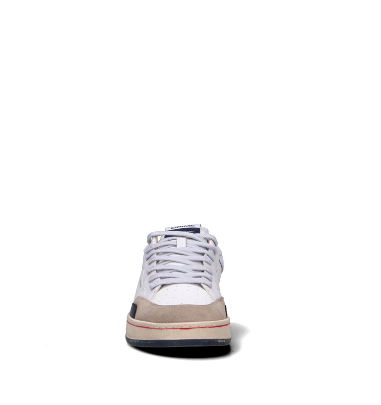 CRIME Sneaker uomo bianca in pelle