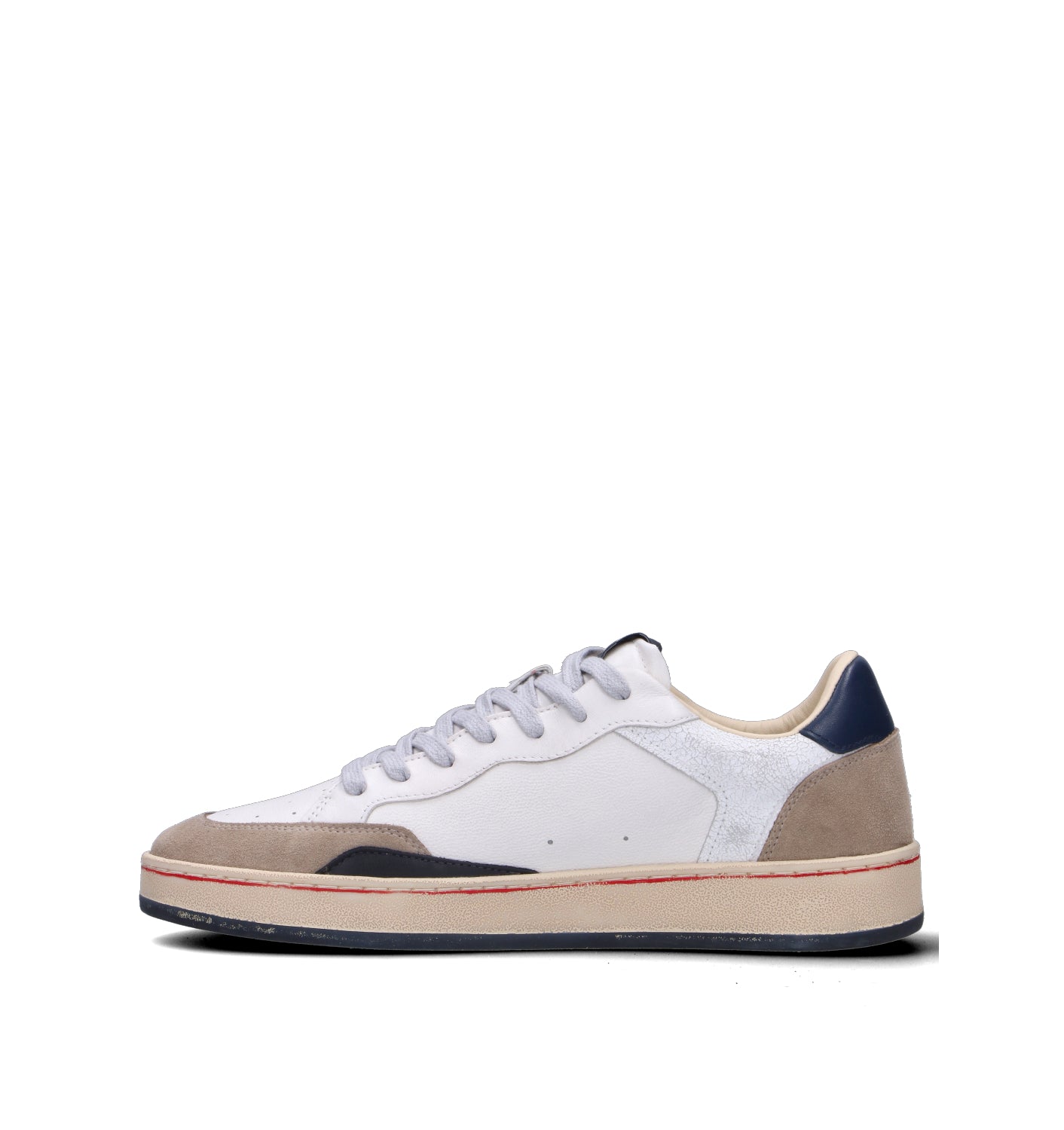 CRIME Sneaker uomo bianca in pelle