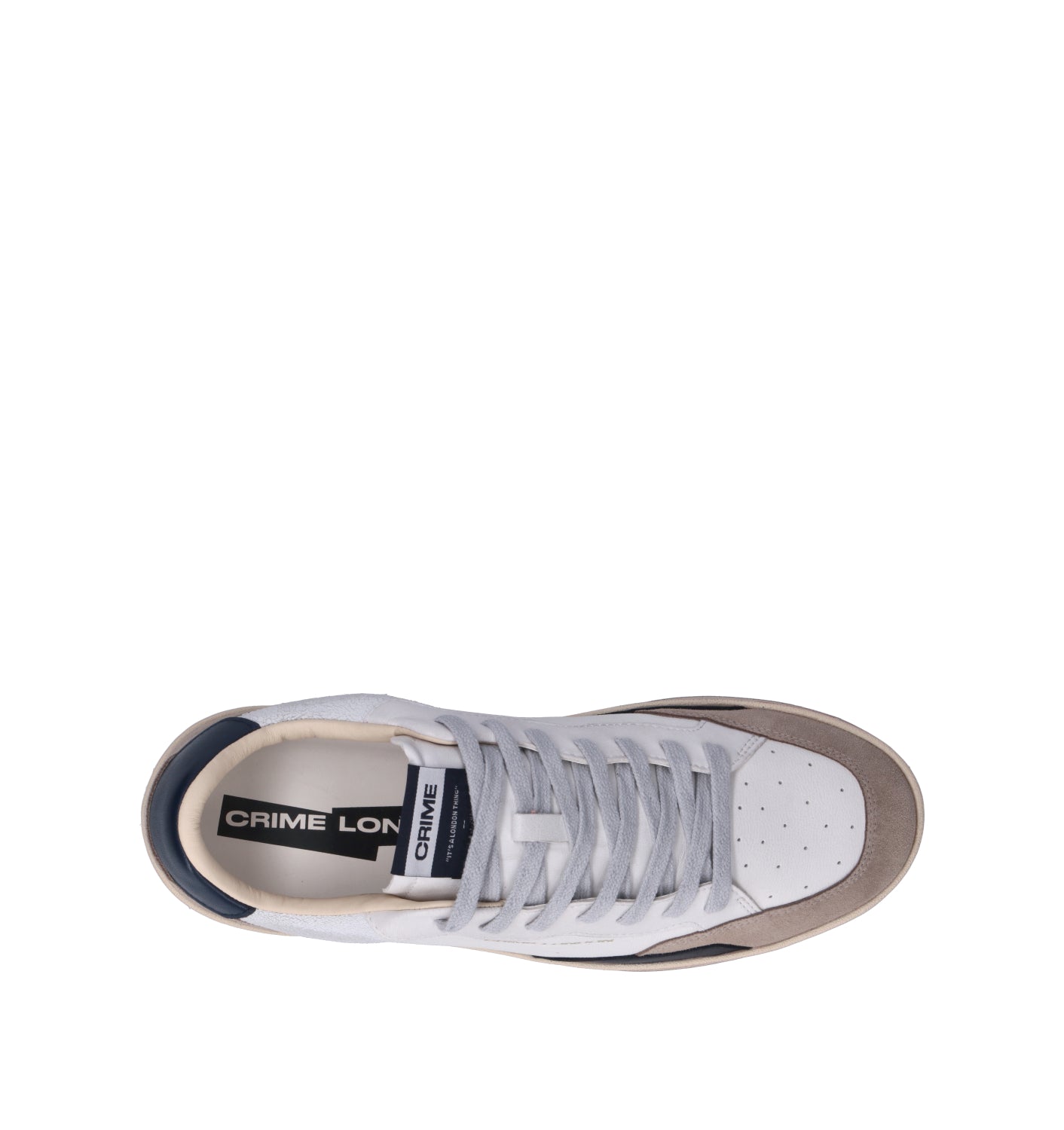 CRIME Sneaker uomo bianca in pelle