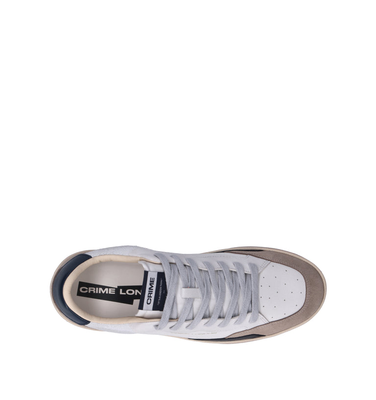 CRIME Sneaker uomo bianca in pelle