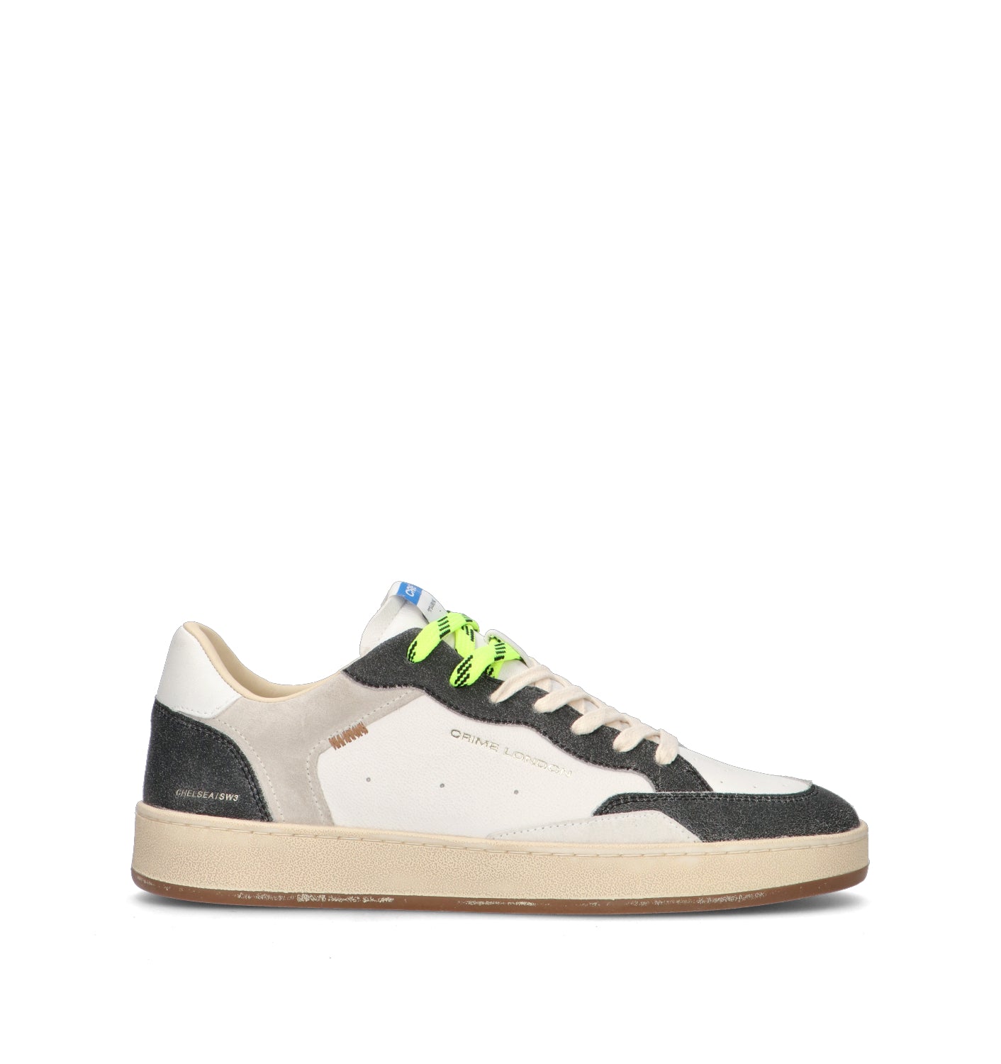 CRIME Sneaker uomo bianca in pelle