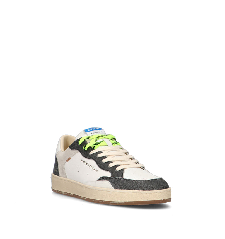 CRIME Sneaker uomo bianca in pelle