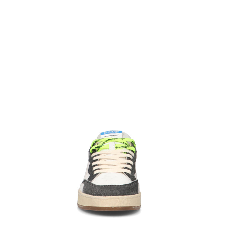 CRIME Sneaker uomo bianca in pelle
