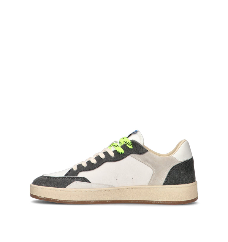 CRIME Sneaker uomo bianca in pelle