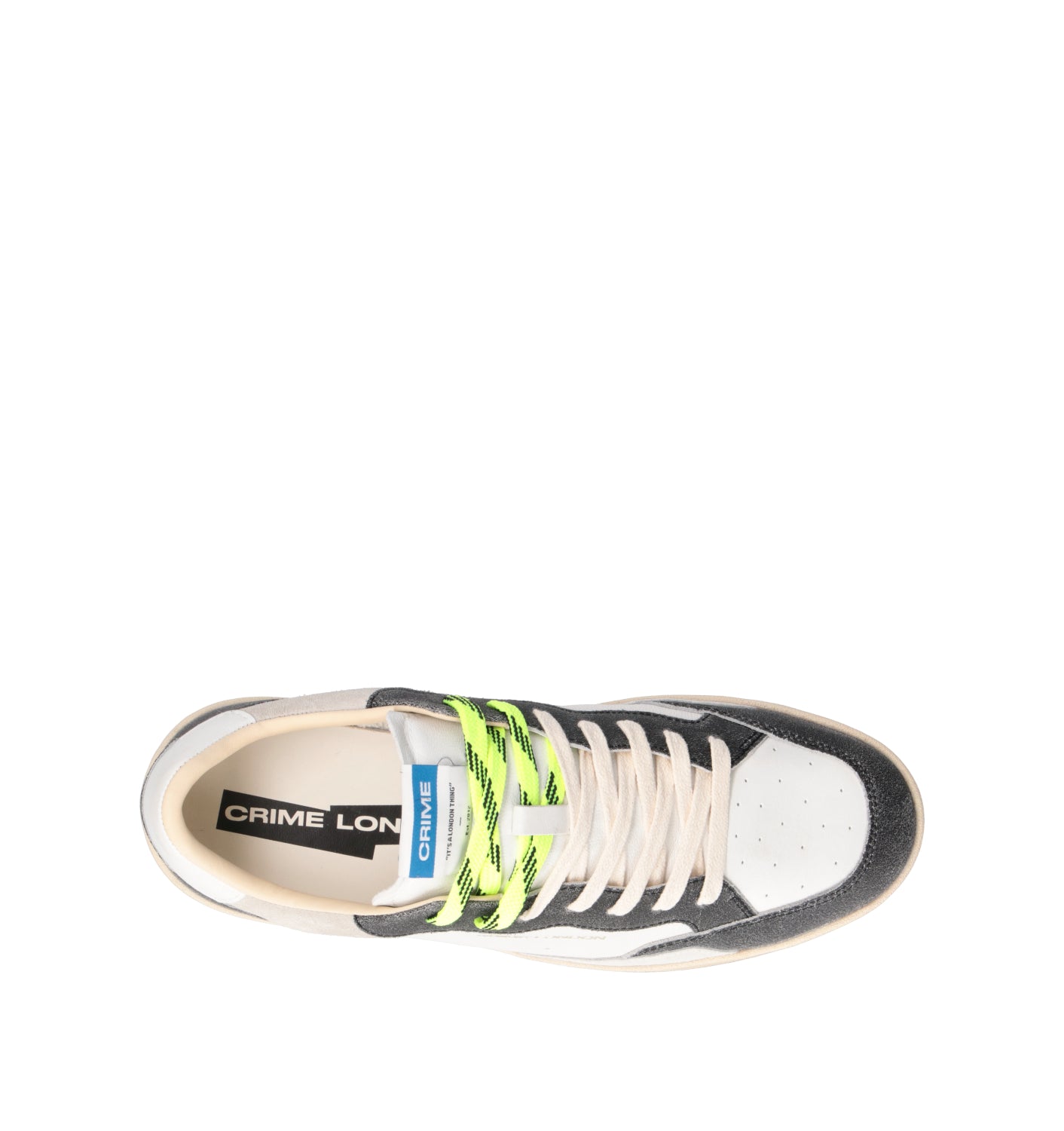 CRIME Sneaker uomo bianca in pelle