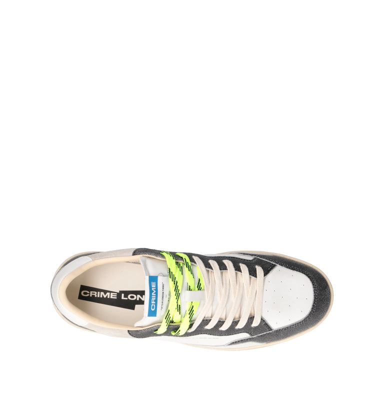 CRIME Sneaker uomo bianca in pelle
