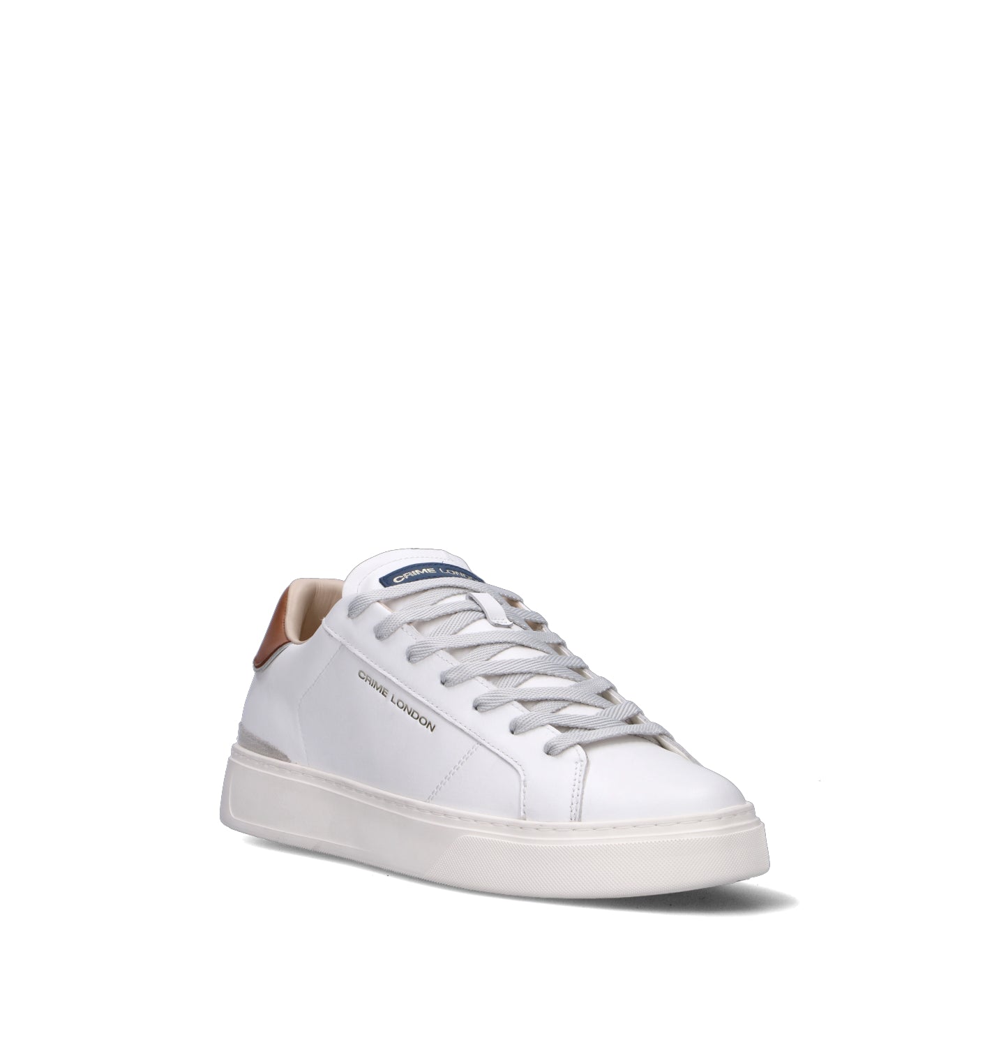 CRIME Sneaker uomo bianca in pelle