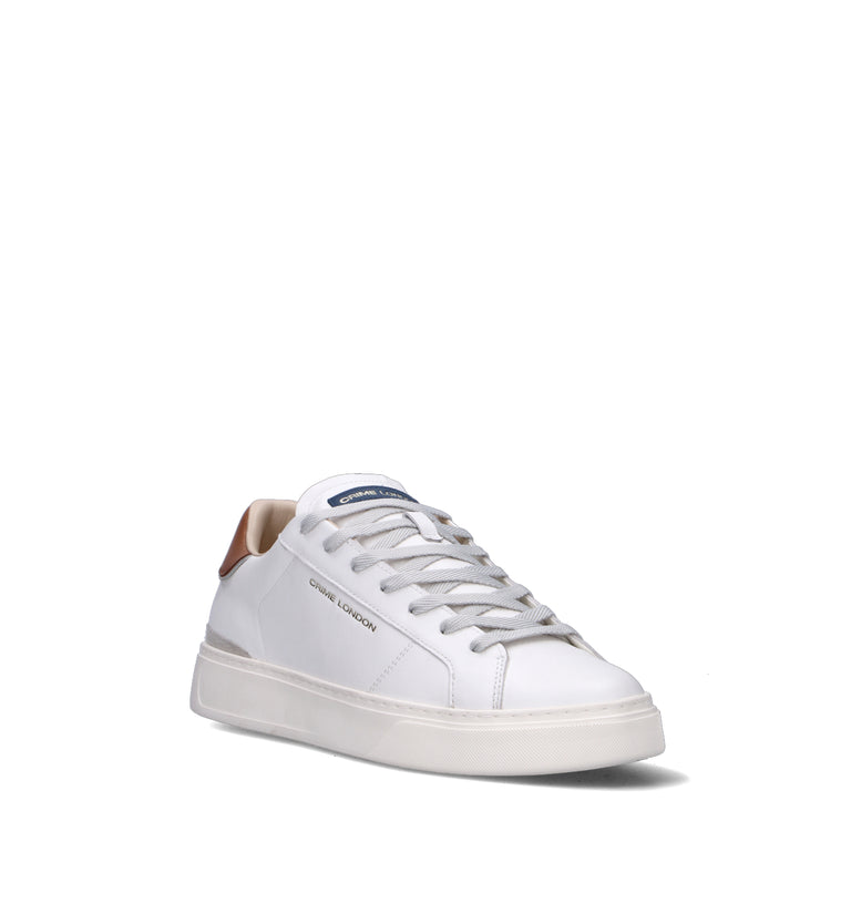 CRIME Sneaker uomo bianca in pelle
