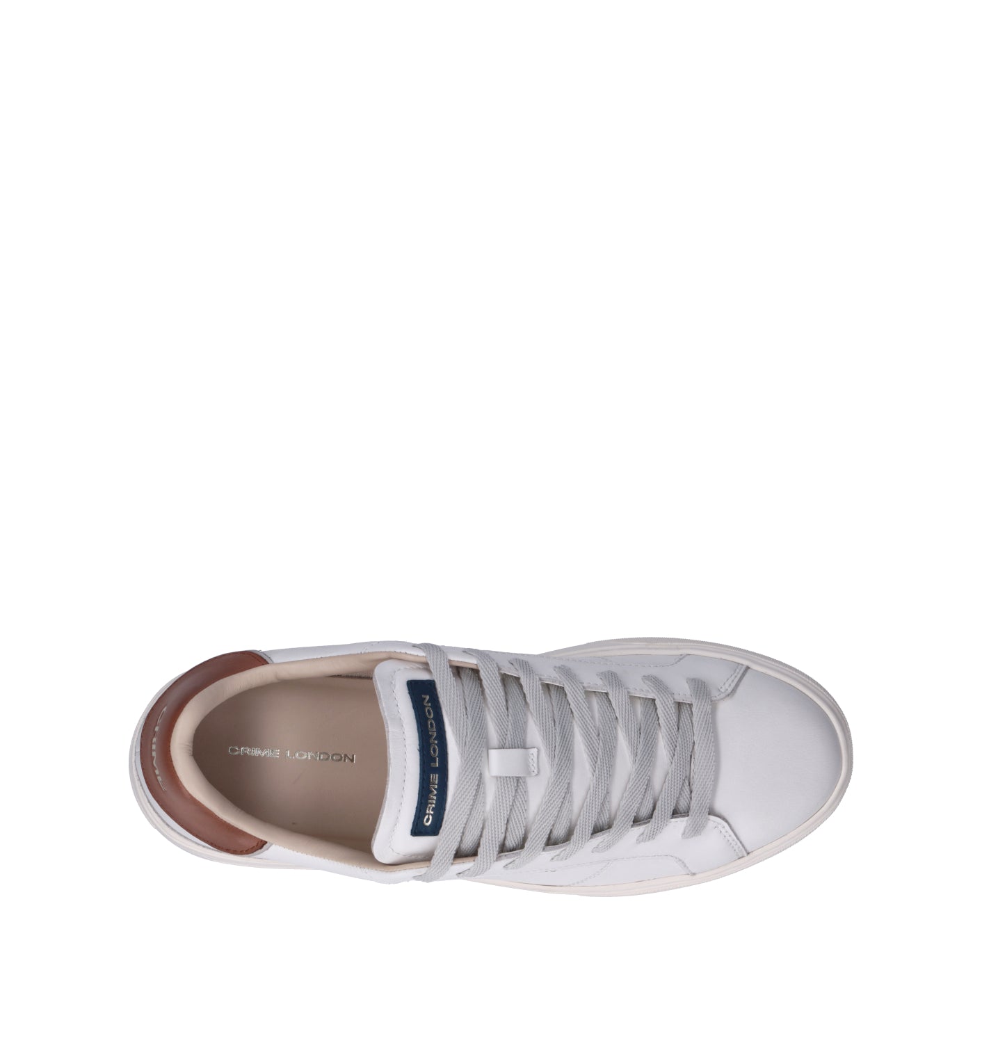 CRIME Sneaker uomo bianca in pelle