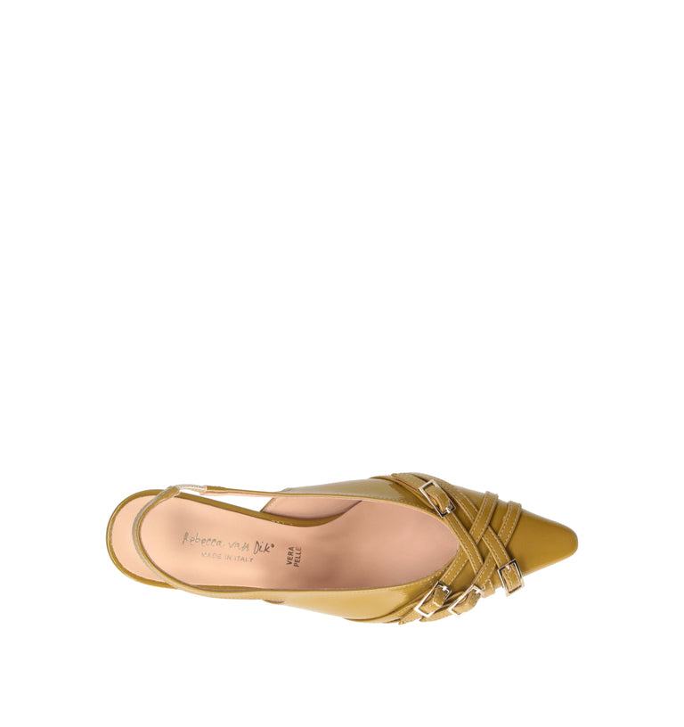 REBECCA VAN DIK Slingback donna senape