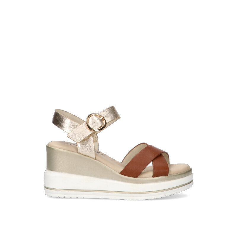 CAMILA Sandalo donna marrone in pelle