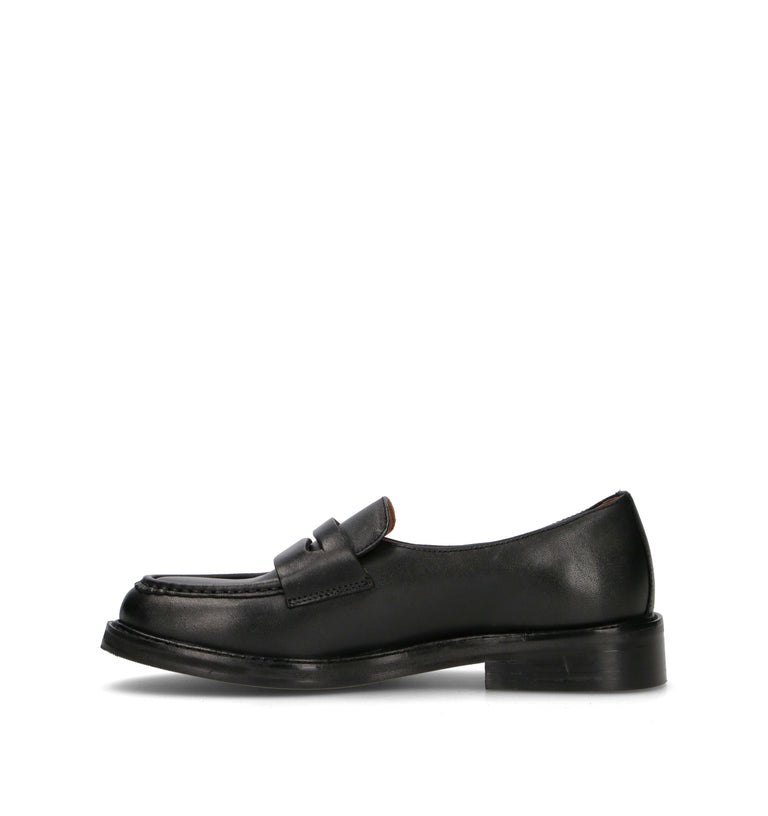 HADEL Mocassino donna nero in pelle