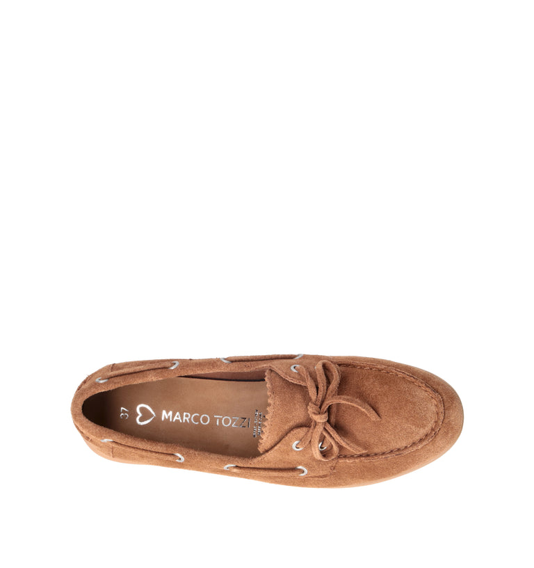 MARCO TOZZI Scarpa barca donna marrone in suede