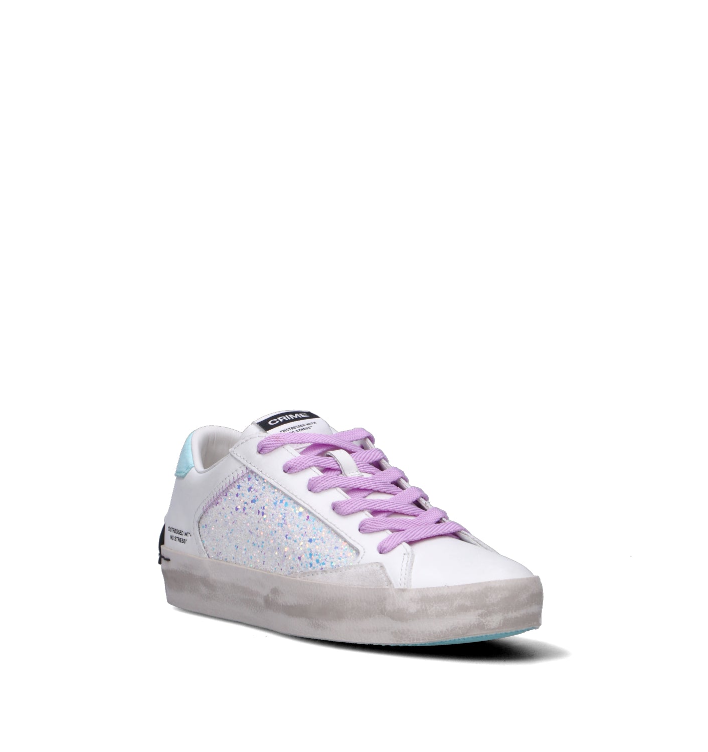 CRIME Sneaker donna bianca in pelle