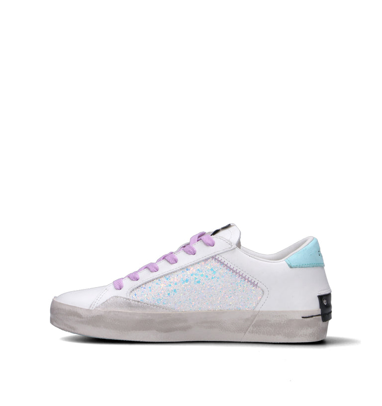 CRIME Sneaker donna bianca in pelle