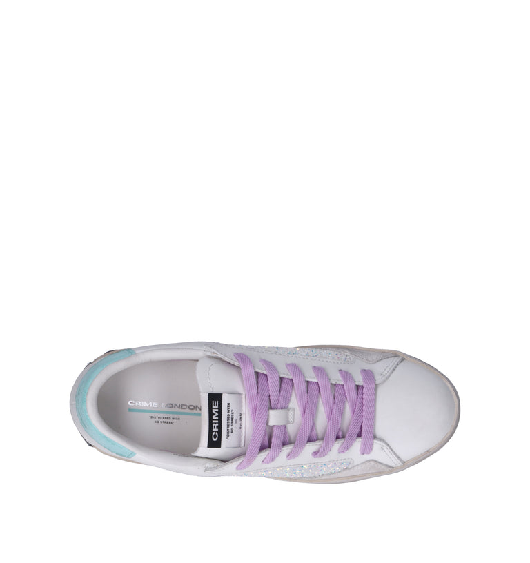 CRIME Sneaker donna bianca in pelle