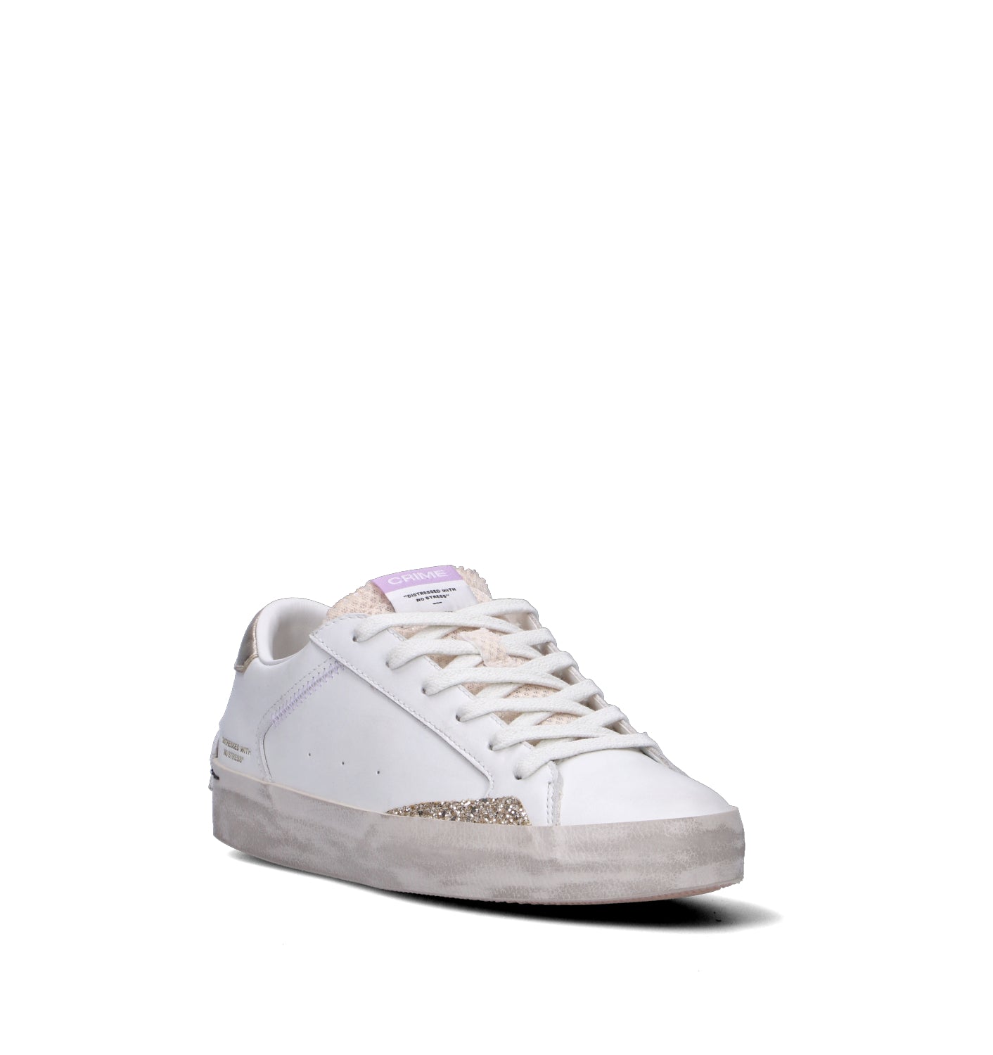 CRIME Sneaker donna bianca in pelle